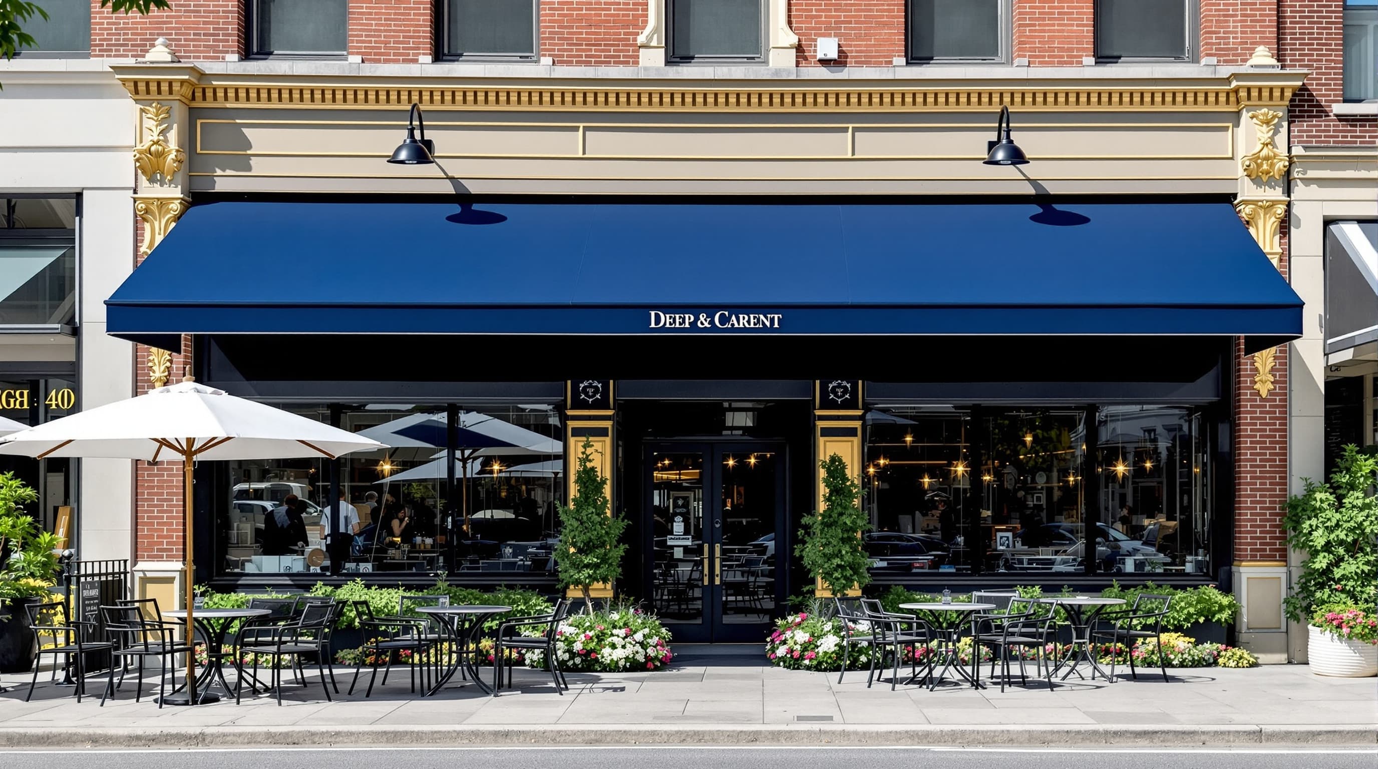 Commercial storefront awning with LED Long Island